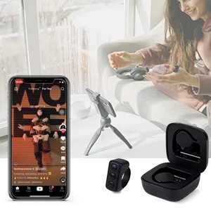 TikTok Remote Control Kindle App Page Turner, Bluetooth Camera Video Recording Remote, TIK Tok Scrolling Ring for iPhone, iPad, iOS, Android - Black - TIK TOK Wireless Page Turner
