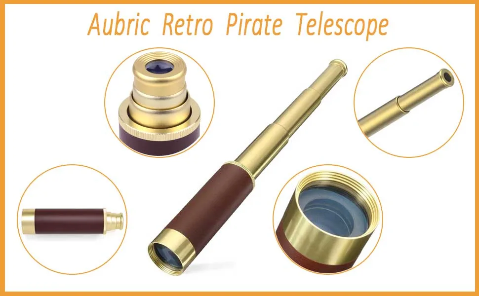 Télescope Pirate Rétractable Pour Enfants – Monoculaire De Poche – Jouet éducatif 2-12 Ans – Observation, Rando, Voyage