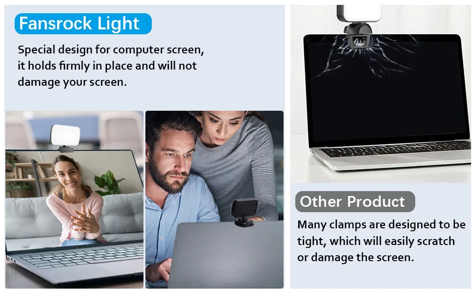 Video Conference Lighting, Webcam Lighting for Remote Working, Zoom Lighting for Laptop/Computer, Zoom Calls, Live Streaming, Self Broadcasting, Video Light for Zoom Meeting with Sturdy Clip - product information 5