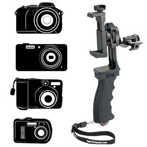 2in1 Ergonomic Portable Action Camera+Smartphone SYN Hand Grip Stabilizer Combo Mount Video Vlogging Rig Holder Kit for GoPro iPhone Interview Travel YouTube Tiktok Streaming-Mic+Light Adapter Vlogging stablizer - Stabilizer mount