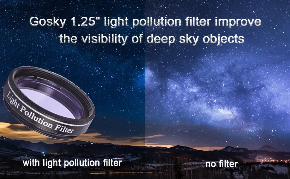 Gosky 1.25 Inch Light Pollution Filter for Telescope - light pollution filter