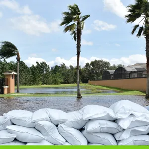Sand Bags (12 Pack) Empty Sandbags with Ties, Heavy Duty, UV Treated (14" x 25") Non-Slip Empty Bags for Sand - (12 Pack) - water flood