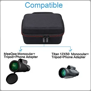 Monocular Case - LTGEM Hard Carrying Case Compatible for Gosky 12X55 or Titan 12X50 or Pankoo 40X60 High Power Prism Monocular Telescope - Gosky Titan 12X50 High Power Prism Monocular Telescope