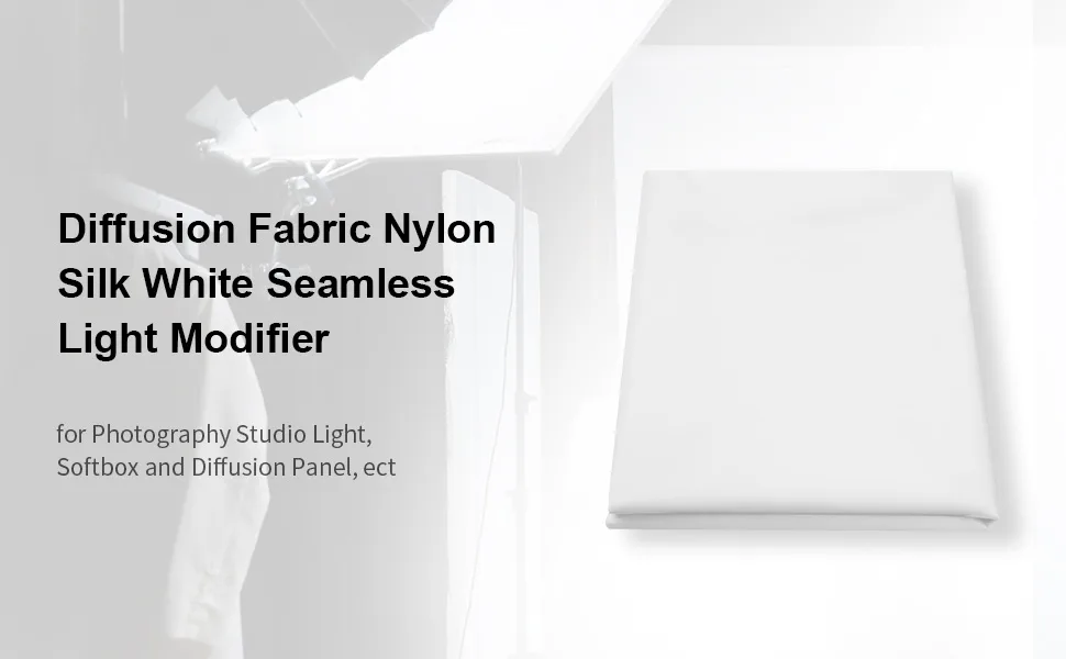 Meking Light Diffuser Diffusion Fabric 2 Yard x 67 Inch /2 x 1.7 Meters Nylon Silk White Seamless Light Modifier for Photography Softbox, Light Tent and Light Modifier - Light Diffuser Diffusion Fabric Nylon Silk White Seamless Light Modifier