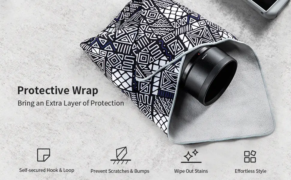 PGYTECH Protective Wrap, Anti-scratch Lens Camera Wrap, Lens protector, Magic Self-Adhesive Cloth Protective Camera Wrapper for DSLR/Camera Lens/Phone/Accessories Geek - product information 1