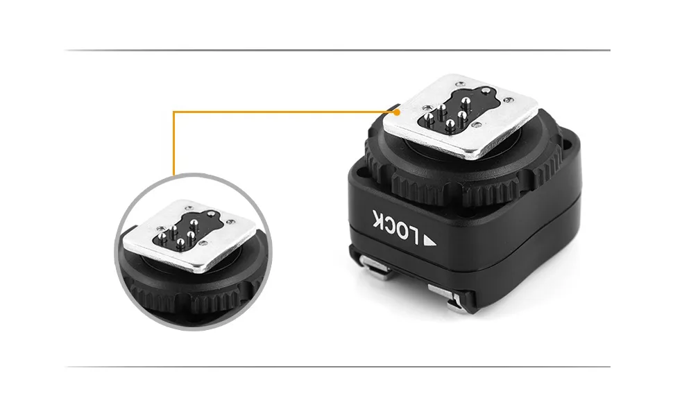Pixel e-TTL Flash Hot Shoe Adapter with Extra PC Sync Port for Canon DSLRs and Flashguns - Pixel e-TTL Flash Hot Shoe