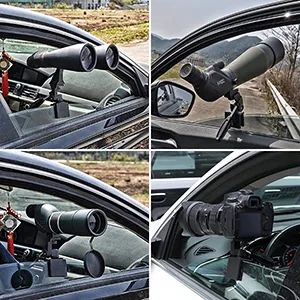 Vehicles Car Window Mount Holder with 1/4" Thread with Handle for Camera Monocular Telescopes Spotting Scope - Car Window Mount