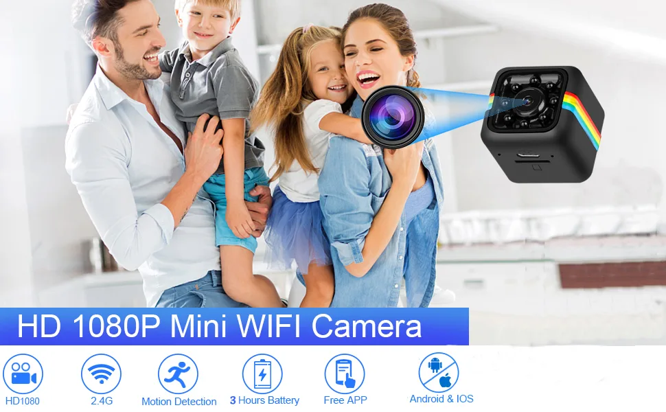 WiFi Wireless Camera Mini Hidden Spy Home Security Camera Small Cam,Home Camera for Pet/Baby,Outdoor/Indoor Camera Wireless,for Mobile Phone Applications in Real Time - sedfqqw