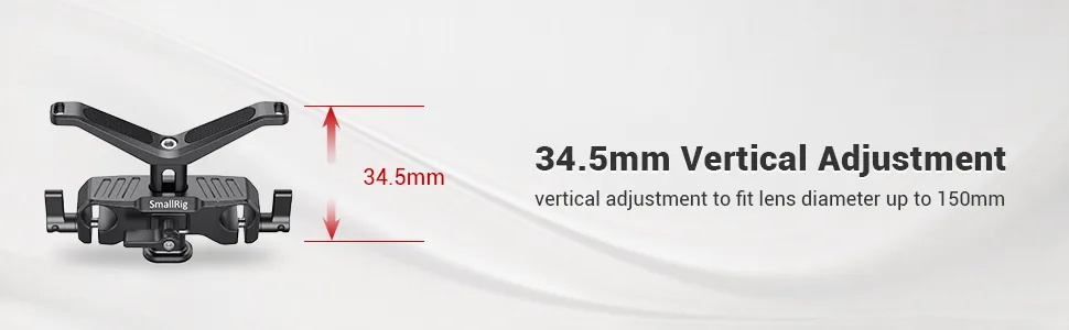 SMALLRIG 15mm Long Lens Support Bracket Height Adjustable for DSLR Camera Shoulder Rig (New) - 1087 - Banner02