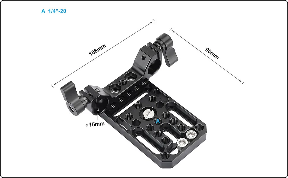 SZRIG Universal Camera Baseplate Integrated with 15mm Dual Rod Clamp for Shoulder Support Rig Tripod - product information 2