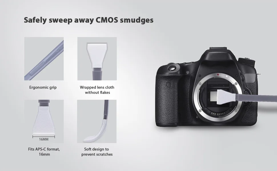 VSGO VS-S02-E APS-C Digital Camera Sensor Cleaning Kit Clean Swab  10 with Sensor Cleaner Solution for Nikon Canon DSLR Cleaning - vsgo lens kit
