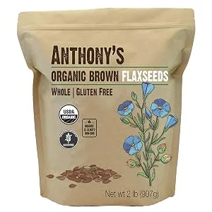 Anthony's Organic Brown Whole Flaxseed, 2 lb, Batch Tested and Gluten Free, Raw, Non GMO, Sproutable, Keto Friendly - product information 2