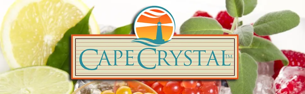 Cape Crystal Direct Spherification Value Kit  Sodium Alginate Combined with Calcium Chloride  Practice Molecular Gastronomy, Ingredients are Vegan, Non-GMO and Kosher Certified 4-Oz. - Cape Crystal Logo