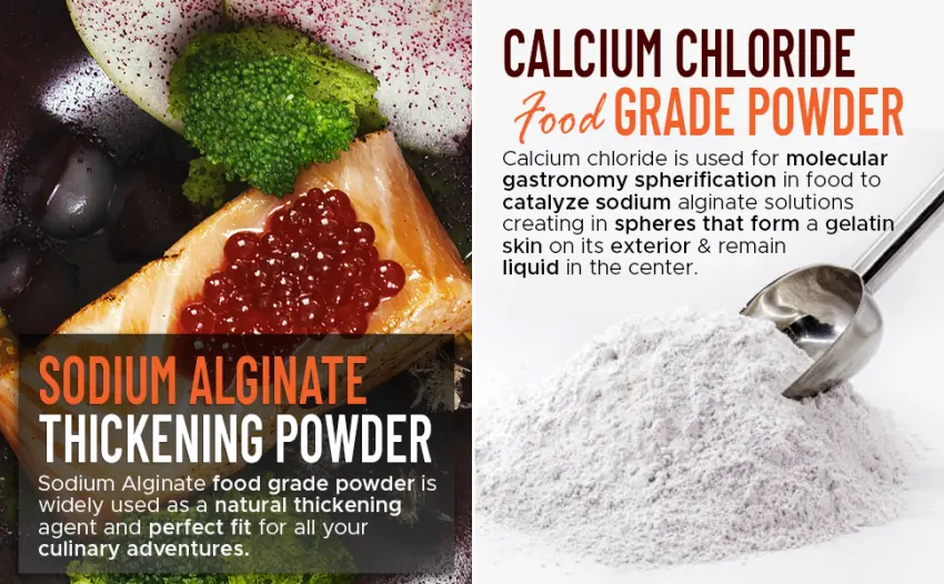 Cape Crystal Direct Spherification Value Kit  Sodium Alginate Combined with Calcium Chloride  Practice Molecular Gastronomy, Ingredients are Vegan, Non-GMO and Kosher Certified 4-Oz. - Sodium Alginate Calcium Chloride