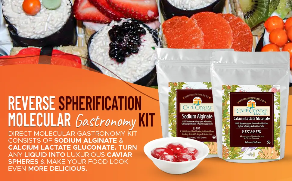 Reverse Spherification Value Kit  4-oz. Sodium Alginate Combined with Calcium Lactate Gluconate - Reverse Spherification Kit