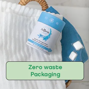 Unscented Laundry Pods by AspenClean, New and Improved Packaging, Zero Plastic, Vegan, Hypoallergenic Natural Laundry Detergent, EWG Verified - 36 Count - Zero Waste Packaging
