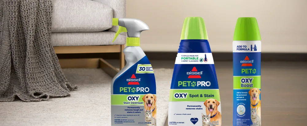 BISSELL PET PRO OXY Spot & Stain Formula for Portable Carpet Cleaners, 32 oz, 2034 - family