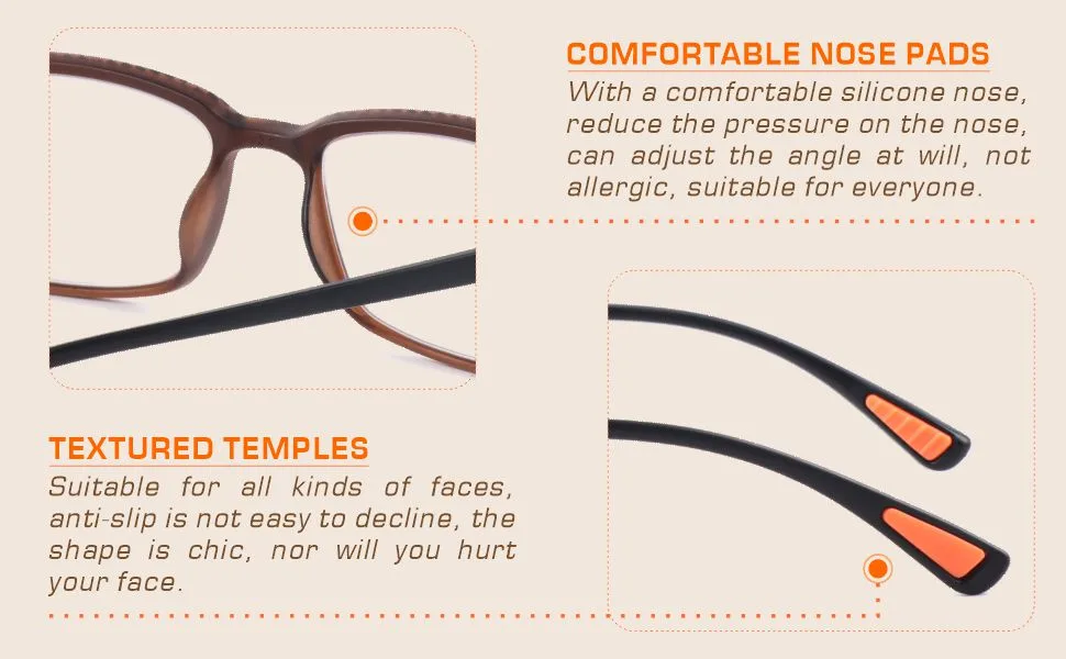 CARA 2 Pack Progressive Multifocus Reading Glasses, Flexible Lightweight TR90 Frame Blue Light Blocking Computer Readers, Workspace for Near Range (C1, 2.00) Workspace for Near Range-c1 2.0 Diopters - Comfortable Reading Glasses
