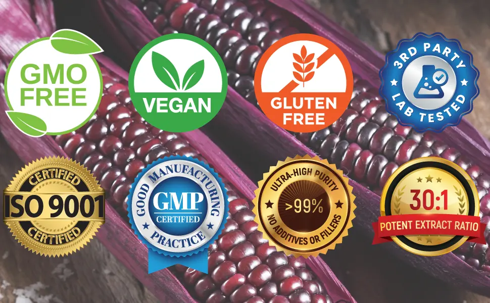 CellFend Purple Corn Extract - Super Antioxidant - Mitochondrial Support - Potent 30:1 Extract - 60 Vegan Capsules (500mg) - Purple Corn Extract