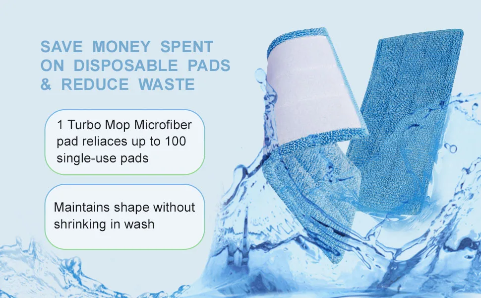 8 Pack Reusable Microfiber Mop Pads, Compatible with Swiffer Wet Jet Mops, Washable Microfiber Mop Pads for Wet & Dry Use Mop Pad Refills, Durable and Fitting for Home/Office Cleaning Tools (Blue) - product information 5