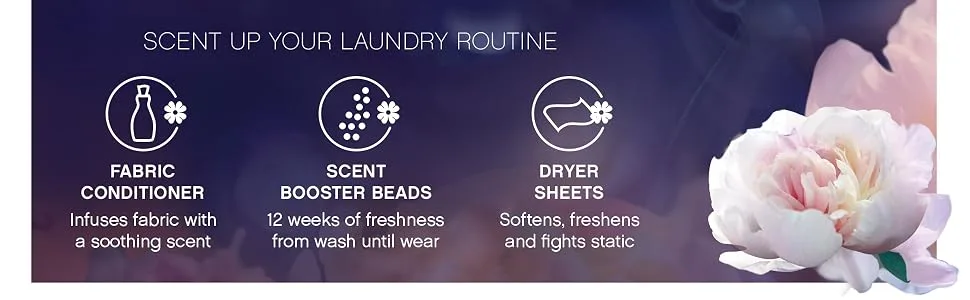 Downy Infusions Laundry Scent Booster Beads for Washer, Romantic, White Tea & Peony, 20.1 Oz - scent up your laundry routine with downy fabric conditioner, scent booster, beads dryer sheets