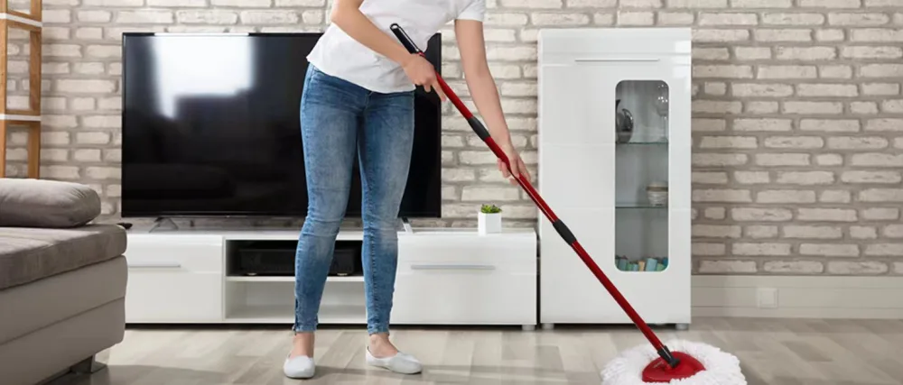 Spin Mop Replacement Head - DTOPNIOR EasyWring Mop Refills Compatible with Triangle Spin Mop, Microfiber Mop Easy Cleaning Floor Head Mop and 1 Rotating Mop Base (4 Mop & 1 Mop Base, White) White 4 Mop & 1 Mop Base - dtopnior
