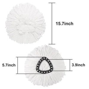 Spin Mop Replacement Head - DTOPNIOR EasyWring Mop Refills Compatible with Triangle Spin Mop, Microfiber Mop Easy Cleaning Floor Head Mop and 1 Rotating Mop Base (4 Mop & 1 Mop Base, White) White 4 Mop & 1 Mop Base - size