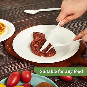 ECOLipak 150 Pcs 100% Compostable Forks, 7" Large Size Biodegradable Disposable Cutlery Forks, Heavy Duty Bio-based CPLA Forks for Party, BBQ, Picnic Forks 150-Pack - disposable forks