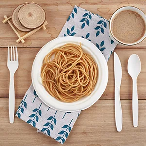 ECOLipak 100% Compostable Knives, 150 Pack Large Disposable Silverware Knives(7"), Heavy Duty Biodegradable CPLA Utensils Knives for Party, BBQ, Picnic - disposable spoons