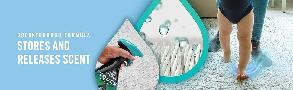 Febreze Unstopables Touch Fabric Spray and Odor Fighter, Fresh & Breeze, 16.9 oz, Pack of 2 - Breakthrough Formula Stores and Releases Scent, Scent Booster, Fresh Scent, Carpet Smell
