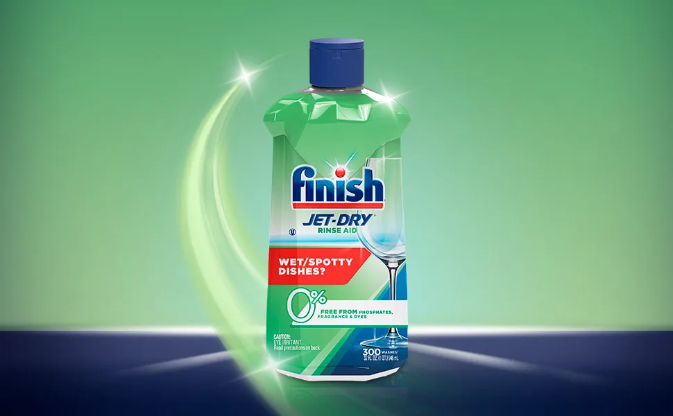 Finish Jet Dry Rinse Agent - Liquid Green 0% - 32 oz. - 0% JD