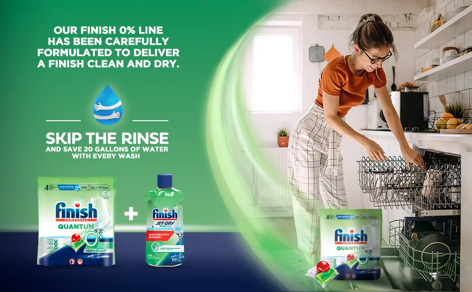 Finish Jet Dry Rinse Agent - Liquid Green 0% - 32 oz. - 0% JD