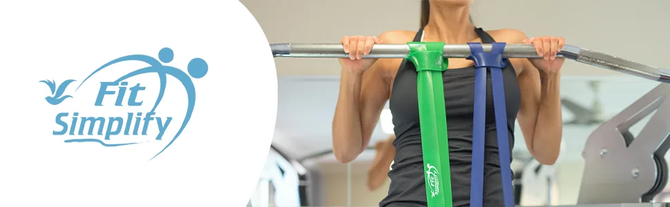 Fit Simplify Pull Up Assist Band - Stretching Resistance Band - Mobility and Powerlifting Bands - Exercise Pull Up Band Green - Fit Simplify Pull Up Bands