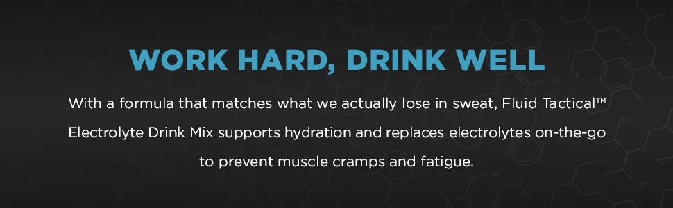 Fluid Tactical - Electrolyte Powder Packets, Accelerate Re-Hydration, Low Sugar, Electrolyte Drink Mix, Prevent Dehydration, Eliminate Cramps (Variety Pack) - Hydration