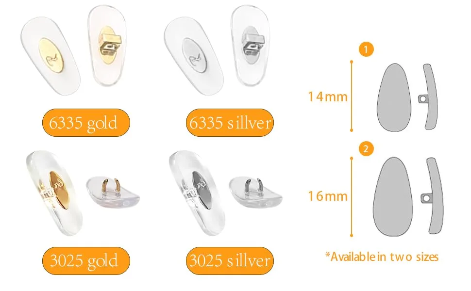 Replacement Nose Pads for Ray-Ban Aviator RB3025 3026 Sunglasses Repair Kits,Bonus Sunglasses Cloth (Gold) - 456465456
