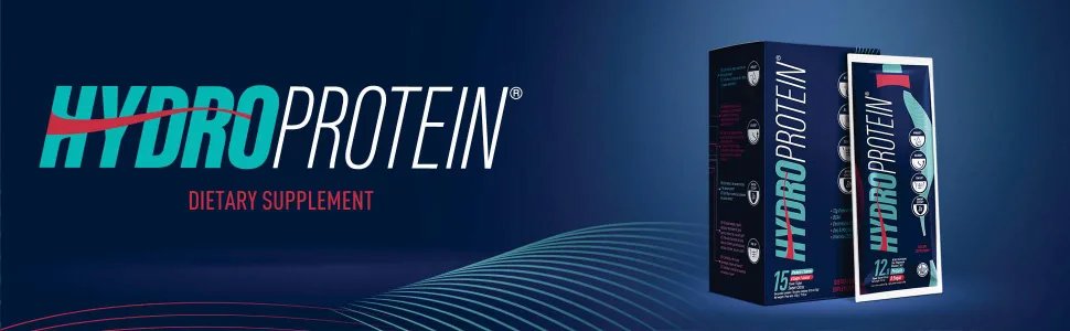 HYDROPROTEIN: Recovery & Hydration Sport Supplement | 15 Packets | 12G Protein PER Pack. - header hydroprotein
