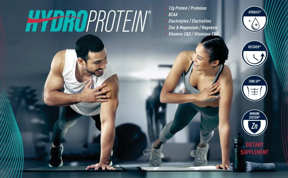 HYDROPROTEIN: Recovery & Hydration Sport Supplement | 15 Packets | 12G Protein PER Pack. - hydroprotein
