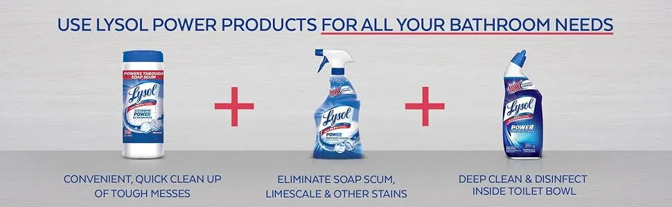 Lysol Power, Bathroom Cleaner Spray, 28oz - product information 9