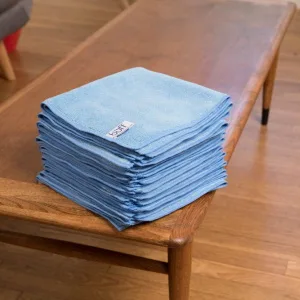 MW Pro Microfiber Cleaning Cloths (12 Pack) | Size 16" x 16"| All Purpose Microfiber Towels - Clean, Dust, Polish, Scrub, Absorbent (Gray) Gray 12 Count (Pack of 1) - Blue microfiber towels