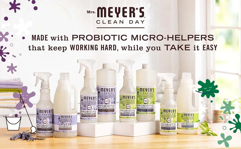 Mrs. Meyer's Probiotic Drain Maintenance Liquid, Lemon Verbena, Freshens Disposals and Drains, 32 Fl Oz Lemon Verbana - Made with probiotic micro-helpers that keep working hard, while you take it easy