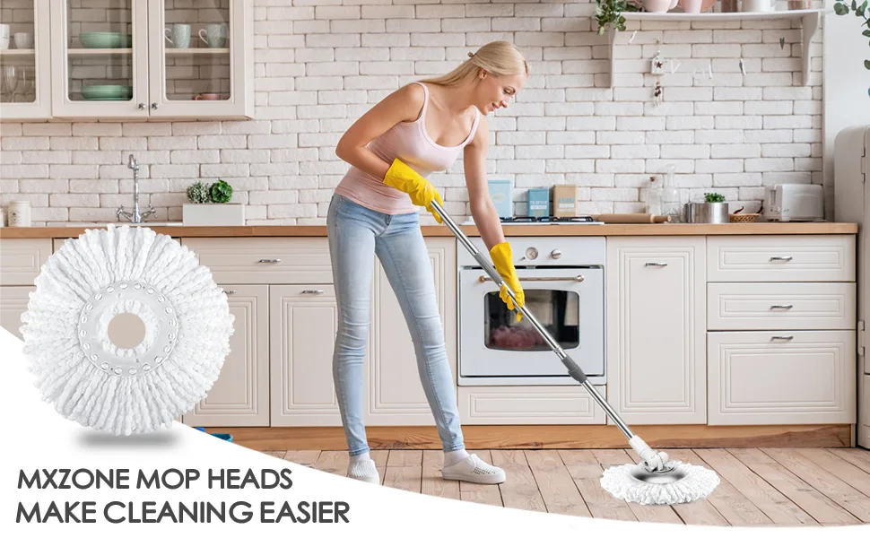 Spin Mop Replacement Head 5 Pack Magic Mop Refill for Hurricane 360 Spin Mop Systems, Microfiber Spin Mop Head, Round Shape Standard Universal Size 5 Count (Pack of 1) - MXZONE spin mop heads help you feel great at your living space