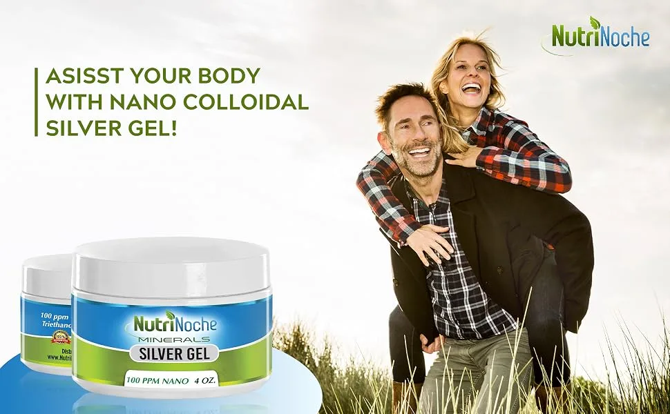 NutriNoche Colloidal Silver Gel - 100 PPM - Colloidal Silver Gel (4oz) - First Aid Silver Gel - asisst your body with nano colloidal silver gel.