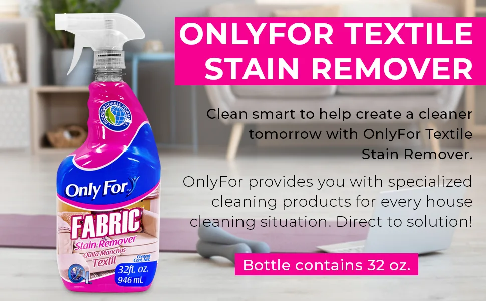 Only For Fabric Cleaner - 2 Pack x 32 Fl Oz - Multi Fabric Stain Remover - Perfect for Sofa, Couches, Carpets, and Upholstery - Fabric Cleaner 2 Pack