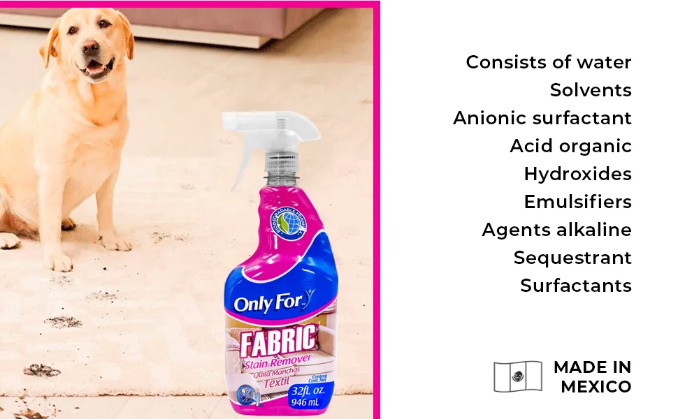 Only For Fabric Cleaner - 2 Pack x 32 Fl Oz - Multi Fabric Stain Remover - Perfect for Sofa, Couches, Carpets, and Upholstery - Fabric Cleaner 2 Pack