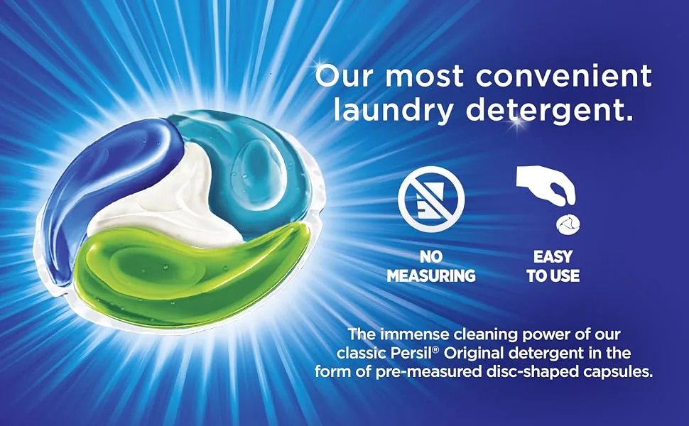 Persil Discs Laundry Detergent Pacs, Original Scent, High Efficiency (HE) Compatible, Laundry Soap, 40 Count - laundry detergent pacs