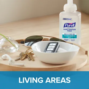 Purell Advanced Hand Sanitizer 2in1 Moisturizing Foam, Naturally Fragranced with Essential Oils, 10 oz Pump Bottle (Pack of 3) - 3002-06-EC - living areas