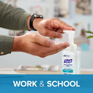 Purell Advanced Hand Sanitizer 2in1 Moisturizing Foam, Naturally Fragranced with Essential Oils, 10 oz Pump Bottle (Pack of 3) - 3002-06-EC - work sanitizer