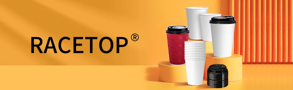 RACETOP Disposable Paper Coffee Cups 12 oz 100 Pack,12 oz White Hot Coffee Paper Cups, Thickened Paper Style 12 oz 100 Count (Pack of 1) - coffee cups