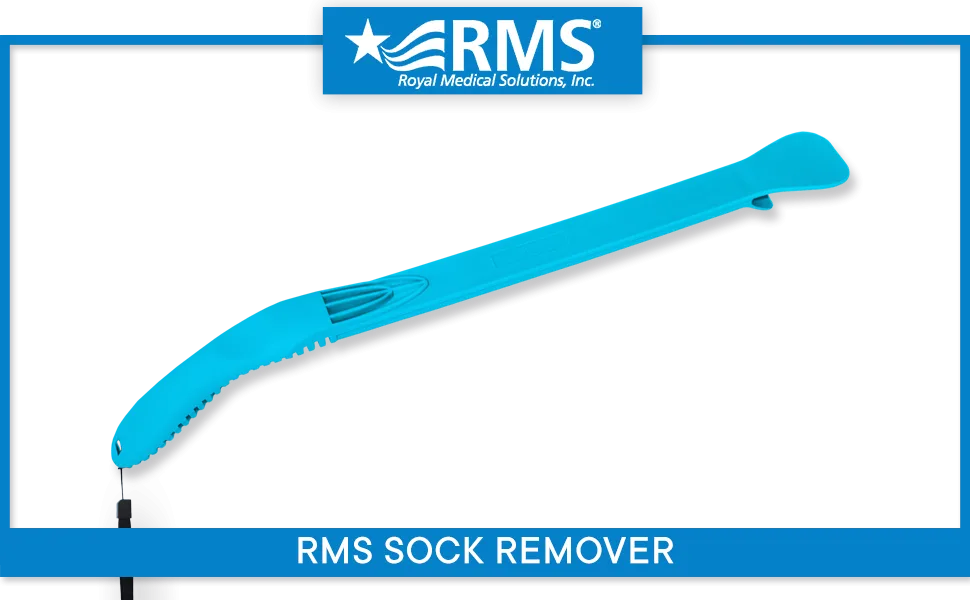 RMS Compression Stocking or Sock Aid for Removing Socks or Light to Medium Compression Hosiery for Men or Women with Arthritis or Limited Mobility (Blue) - Sock aid to help remove socks and compression stockings