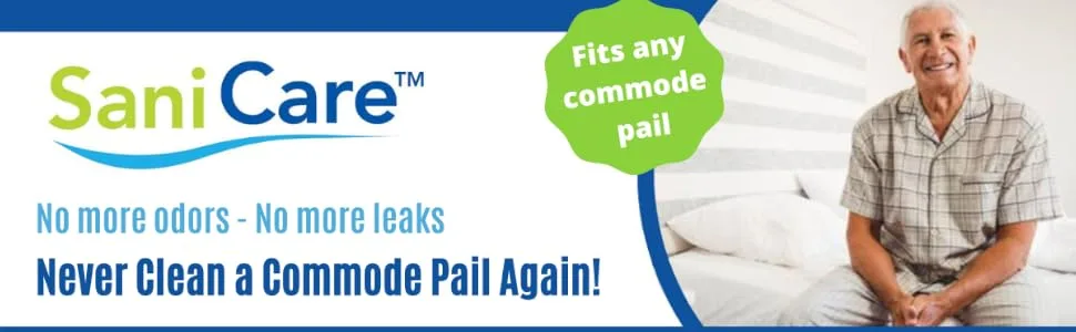 SaniCare Commode Liners - Pack of 50 Disposable Commode Liners - Fits All Standard Bedside Commodes - Eliminates Odors - Never Clean A Pail Again - commode liners
